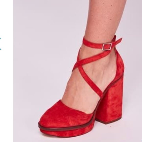 Free People Shoes - Free People Red Suede Remi Platform Pump NIB